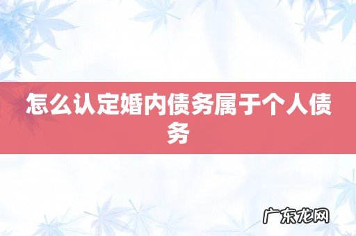 怎么认定婚内债务属于个人债务