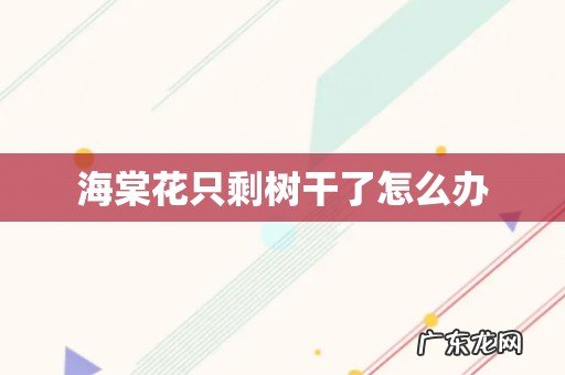 海棠花只剩树干了怎么办