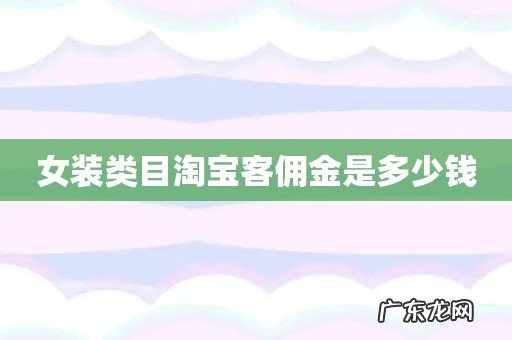 女装类目淘宝客佣金是多少钱