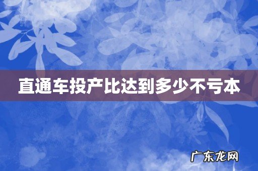 直通车投产比达到多少不亏本