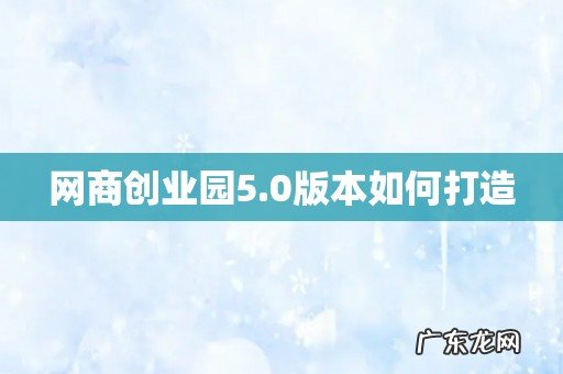 网商创业园5.0版本如何打造