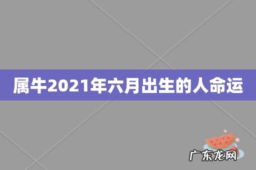 属牛2021年六月出生的人命运