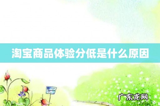 淘宝商品体验分低是什么原因