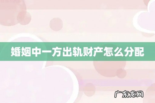 婚姻中一方出轨财产怎么分配