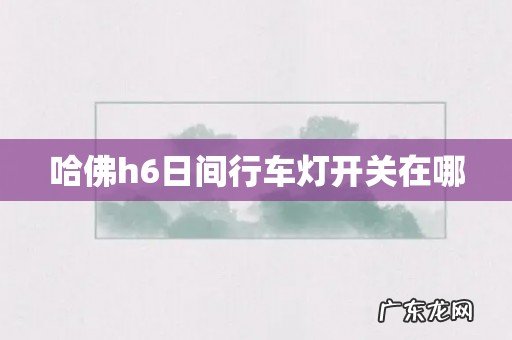 哈佛h6日间行车灯开关在哪