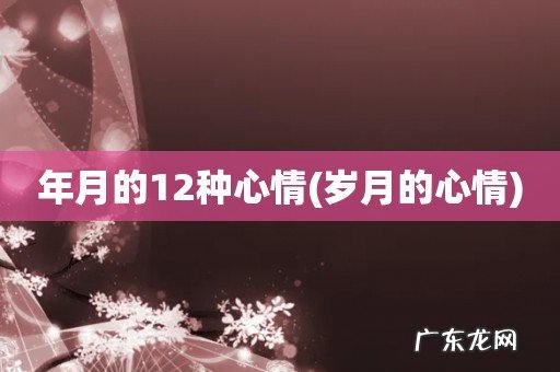 岁月的心情 年月的12种心情