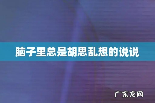 脑子里总是胡思乱想的说说