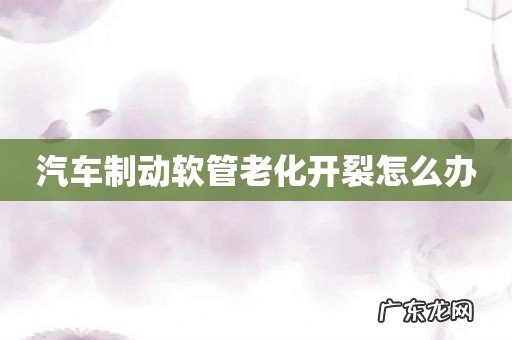 汽车制动软管老化开裂怎么办