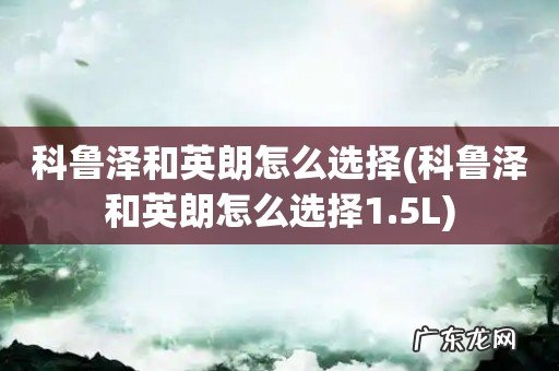 科鲁泽和英朗怎么选择1.5L 科鲁泽和英朗怎么选择