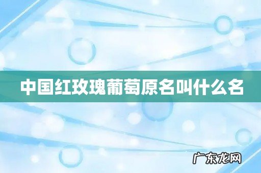 中国红玫瑰葡萄原名叫什么名