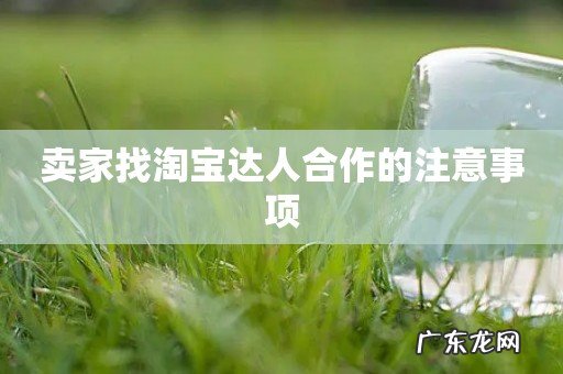 卖家找淘宝达人合作的注意事项