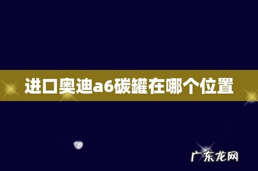 进口奥迪a6碳罐在哪个位置