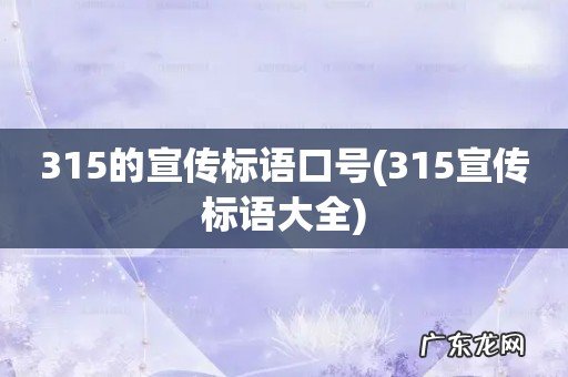 315宣传标语大全 315的宣传标语口号