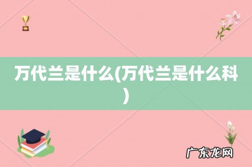 万代兰是什么科 万代兰是什么