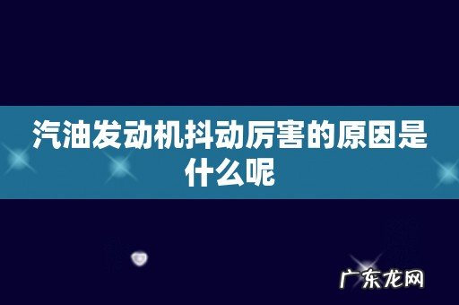 汽油发动机抖动厉害的原因是什么呢