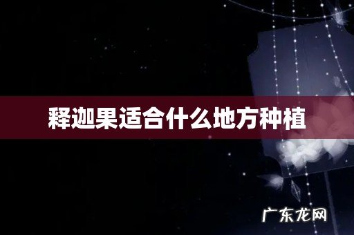 释迦果适合什么地方种植
