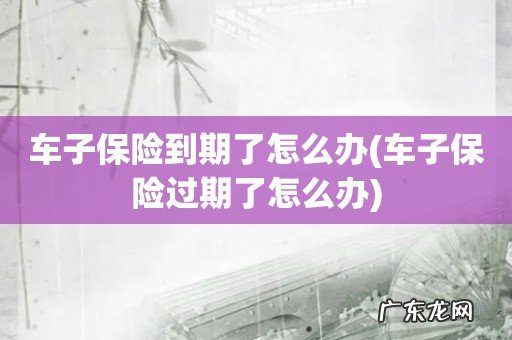 车子保险过期了怎么办 车子保险到期了怎么办