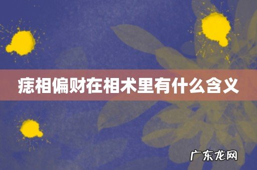 痣相偏财在相术里有什么含义