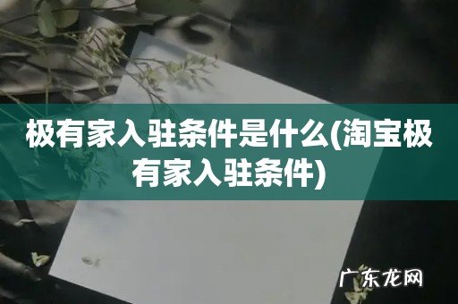 淘宝极有家入驻条件 极有家入驻条件是什么