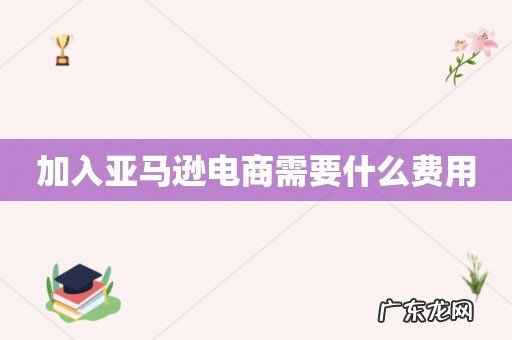 加入亚马逊电商需要什么费用