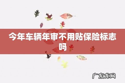 今年车辆年审不用贴保险标志吗
