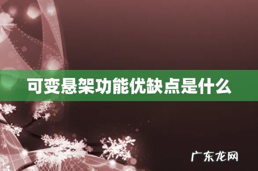 可变悬架功能优缺点是什么