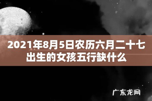 2021年8月5日农历六月二十七出生的女孩五行缺什么