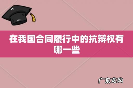 在我国合同履行中的抗辩权有哪一些