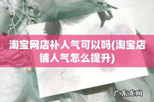 淘宝店铺人气怎么提升 淘宝网店补人气可以吗