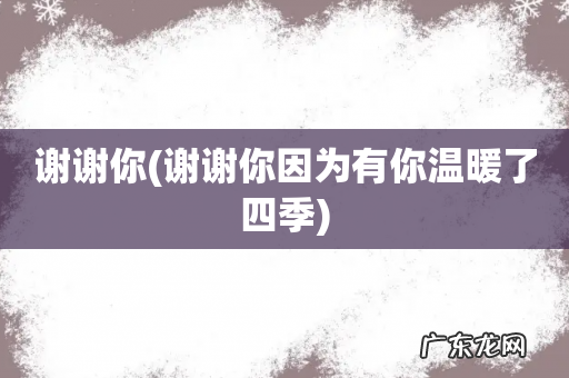 谢谢你因为有你温暖了四季 谢谢你