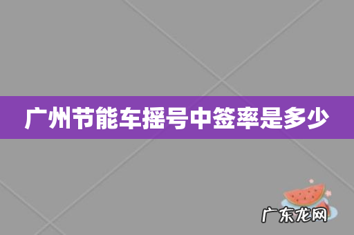 广州节能车摇号中签率是多少