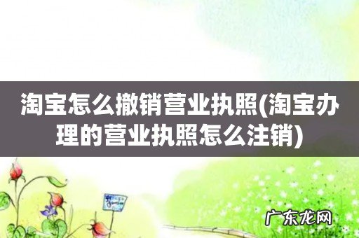 淘宝办理的营业执照怎么注销 淘宝怎么撤销营业执照