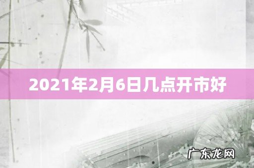 2021年2月6日几点开市好