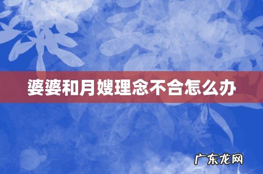 婆婆和月嫂理念不合怎么办
