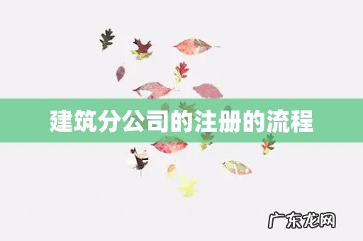 建筑分公司的注册的流程