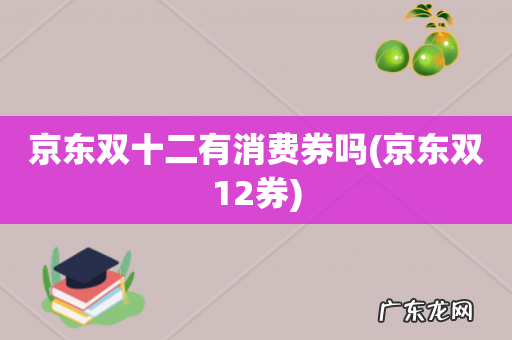 京东双12券 京东双十二有消费券吗
