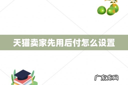 天猫卖家先用后付怎么设置