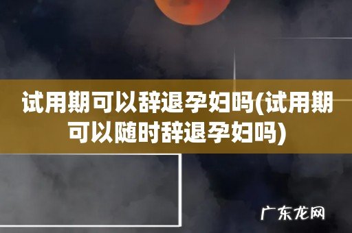 试用期可以随时辞退孕妇吗 试用期可以辞退孕妇吗