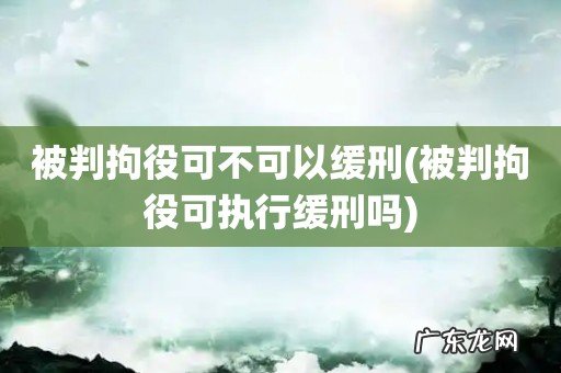 被判拘役可执行缓刑吗 被判拘役可不可以缓刑