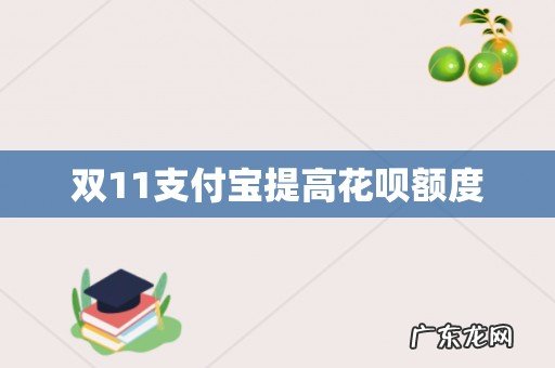 双11支付宝提高花呗额度