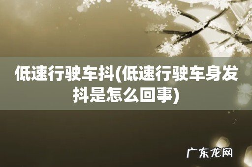 低速行驶车身发抖是怎么回事 低速行驶车抖