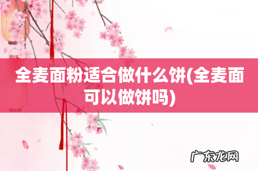 全麦面可以做饼吗 全麦面粉适合做什么饼