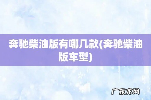 奔驰柴油版车型 奔驰柴油版有哪几款