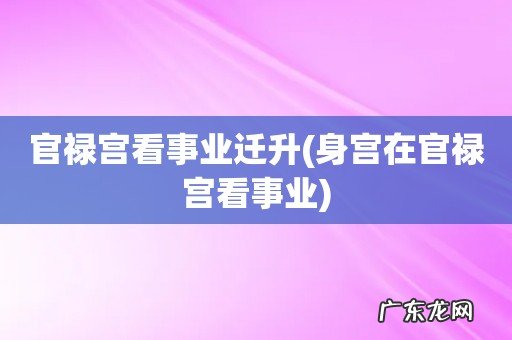 身宫在官禄宫看事业 官禄宫看事业迁升