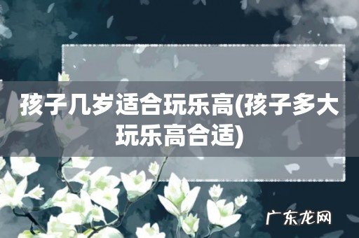 孩子多大玩乐高合适 孩子几岁适合玩乐高