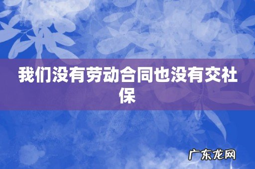 我们没有劳动合同也没有交社保