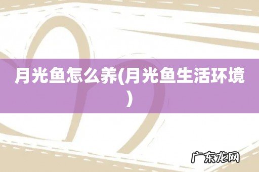 月光鱼生活环境 月光鱼怎么养