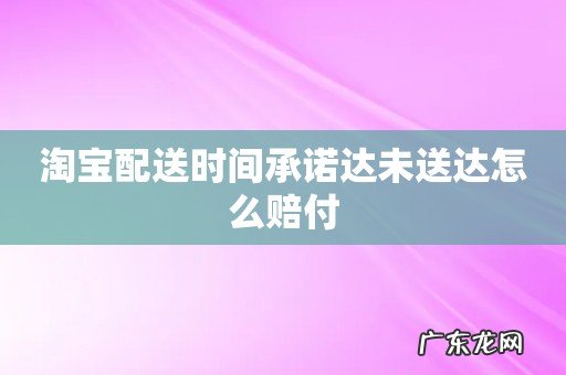 淘宝配送时间承诺达未送达怎么赔付