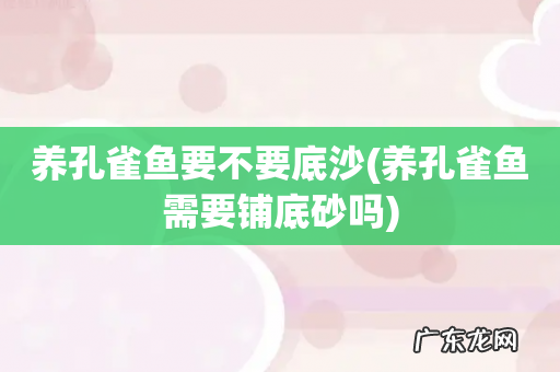 养孔雀鱼需要铺底砂吗 养孔雀鱼要不要底沙
