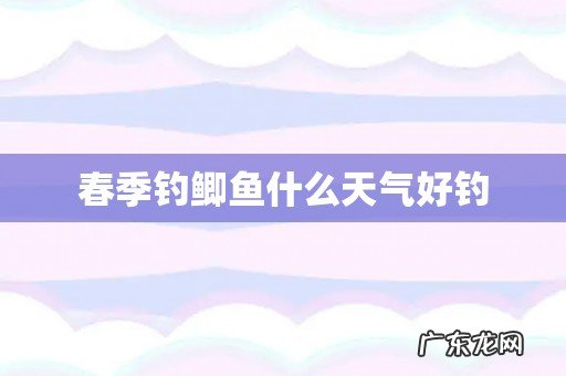 春季钓鲫鱼什么天气好钓